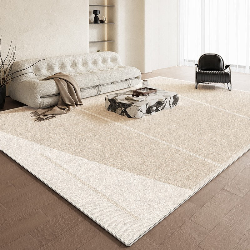 Modern Rug Ideas for Living Room, Cream Color Abstract Rugs for Living Room, Bedroom Floor Rugs, Contemporary Area Rugs for Dining Room-Paintingforhome