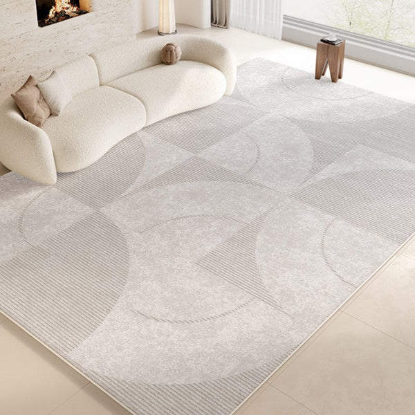 Abstract Contemporary Modern Rugs, Grey Modern Rugs for Living Room, Geometric Modern Rugs for Bedroom, Modern Rugs for Dining Room-Paintingforhome