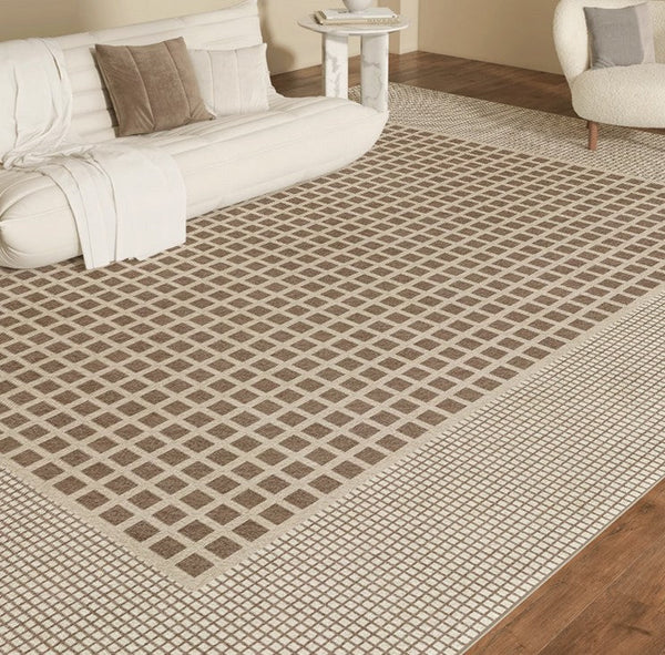 Contemporary Soft Rugs Next to Bed, Abstract Modern Rugs for Living Room, Dining Room Modern Floor Carpets, Modern Rug Ideas for Bedroom-Paintingforhome