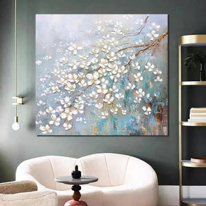 Abstract Flower Painting, Extra Large Abstract Paintings on Canvas, Hand Painted Abstract Painting, Bedroom Wall Art Ideas, Heavy Texture Painting-Paintingforhome