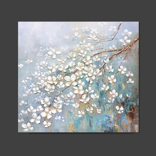 Abstract Flower Painting, Extra Large Abstract Paintings on Canvas, Hand Painted Abstract Painting, Bedroom Wall Art Ideas, Heavy Texture Painting-Paintingforhome