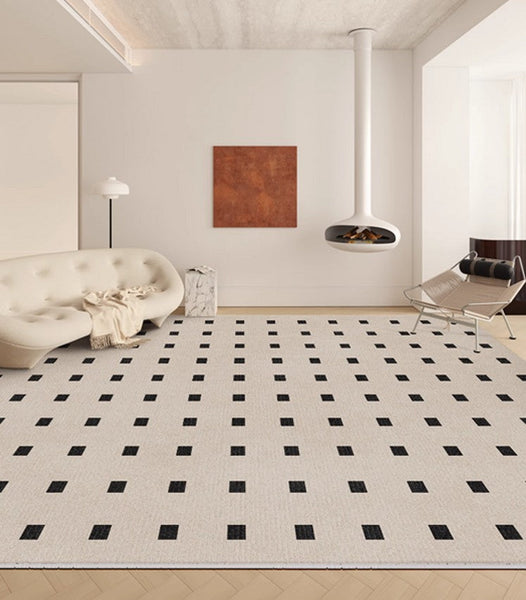 Geometric Contemporary Modern Rugs Next to Bed, Abstract Area Rugs for Living Room, Modern Soft Rugs under Dining Room Table, Modern Carpets for Office-Paintingforhome