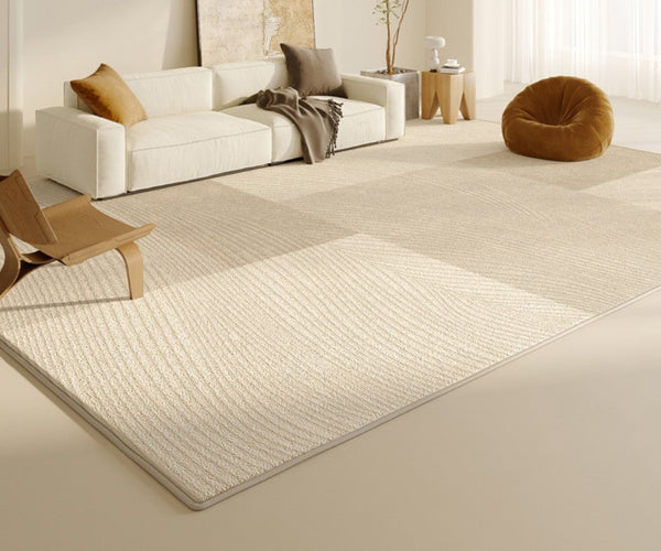 Bedroom Modern Rugs, Large Modern Rugs for Living Room, Dining Room Geometric Modern Rugs, Cream Color Contemporary Modern Rugs for Office-Paintingforhome