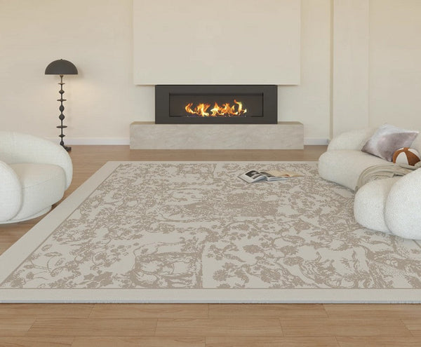 Thick Soft Rugs under Coffee Table, Contemporary Modern Rugs for Living Room, French Style Modern Rugs for Interior Design, Modern Rugs for Dining Room-Paintingforhome