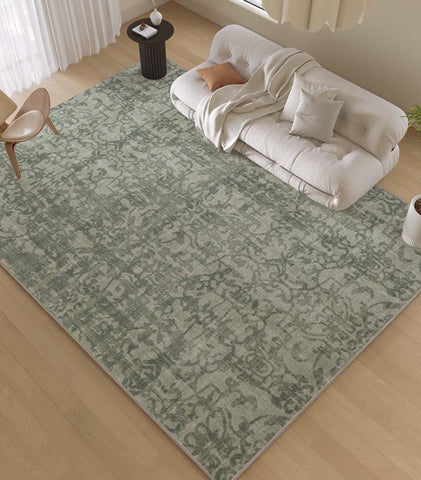 Green Soft Rugs for Living Room, Modern Rugs for Interior Design, French Style Modern Rugs for Bedroom, Contemporary Modern Rugs under Dining Room Table-Paintingforhome