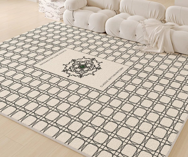 Geometric Modern Rugs for Dining Room, Contemporary Modern Rugs for Living Room, Mid Century Modern Rugs for Interior Design-Paintingforhome