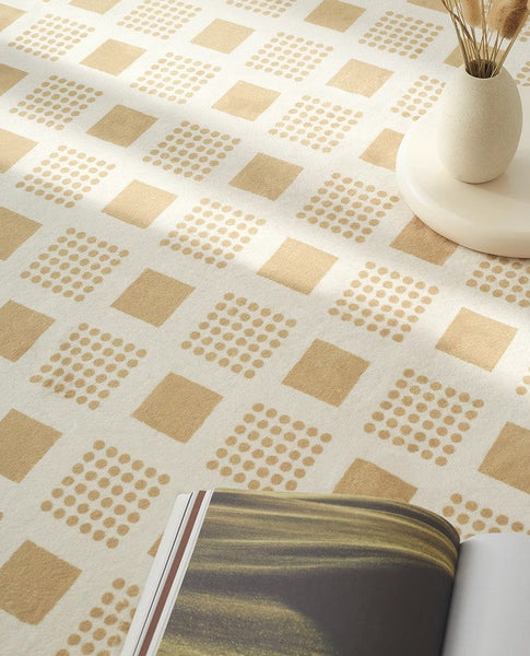 Dining Room Modern Floor Carpets, Modern Rug Ideas for Bedroom, Chequer Modern Rugs for Living Room, Contemporary Soft Rugs Next to Bed-Paintingforhome