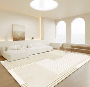Cream Floor Carpets for Living Room, Dining Room Modern Rugs