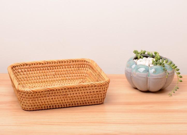 Storage Baskets for Kitchen, Woven Rattan Rectangular Storage Baskets, –  Paintingforhome