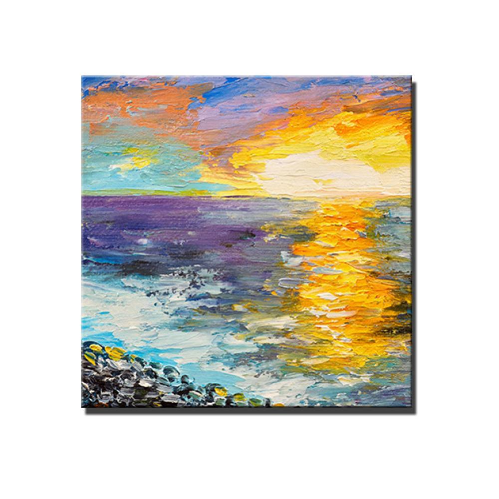 5x5 Original Oil Painting Abstract landscape deals sky Scape on Wood Panel ready to Hang, Blue, textured coastal painting abstract cloud painting