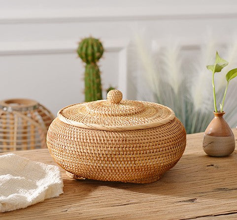 Small authentic handmade weaving basket