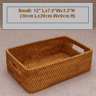 Handmade Rattan Woven Storage Basket Small Rectangular Gift - Temu
