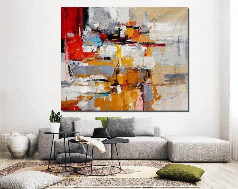 Contemporary Wall Art Ideas, Modern Acrylic Painting, Extra Large Pain ...