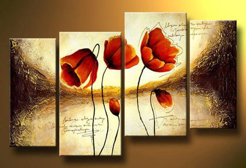 Flower Abstract Painting, Large Acrylic Painting, Flower Abstract Painting, Bedroom Wall Art Paintings, Buy Art Online-Paintingforhome