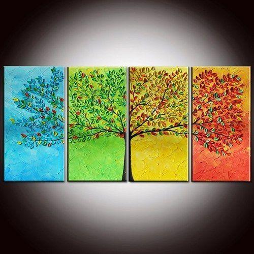 Abstract Canvas Paintings, Tree of Life Painting, Heavy Texture Painti ...