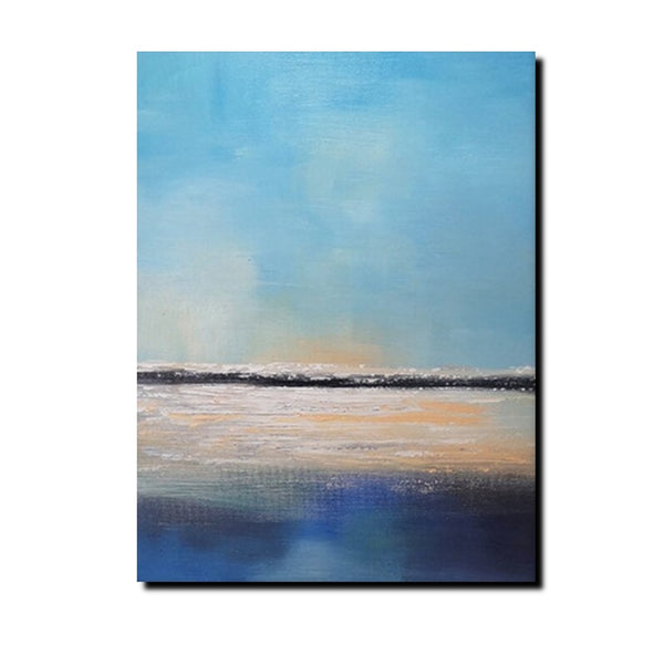 Simple Seascape Painting, Living Room Wall Art Painting, Landscape Canvas Paintings, Extra Large Acrylic Paintings, Bedroom Modern Paintings-Paintingforhome