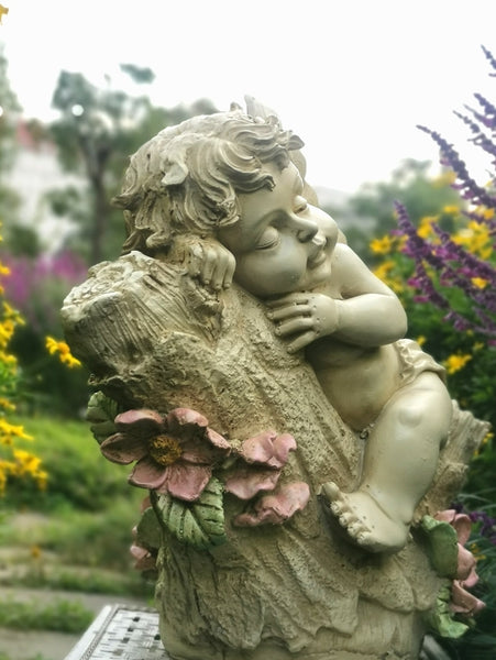 Large Angel Flowerpot, Resin Statue for Garden, Creative Modern Statue for Garden Ornaments, Villa Outdoor Decor Gardening Ideas-Paintingforhome