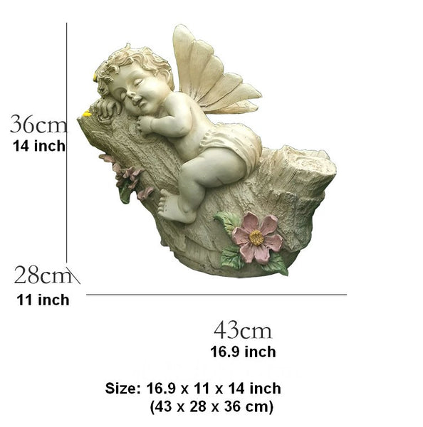 Large Angel Flowerpot, Resin Statue for Garden, Creative Modern Statue for Garden Ornaments, Villa Outdoor Decor Gardening Ideas-Paintingforhome