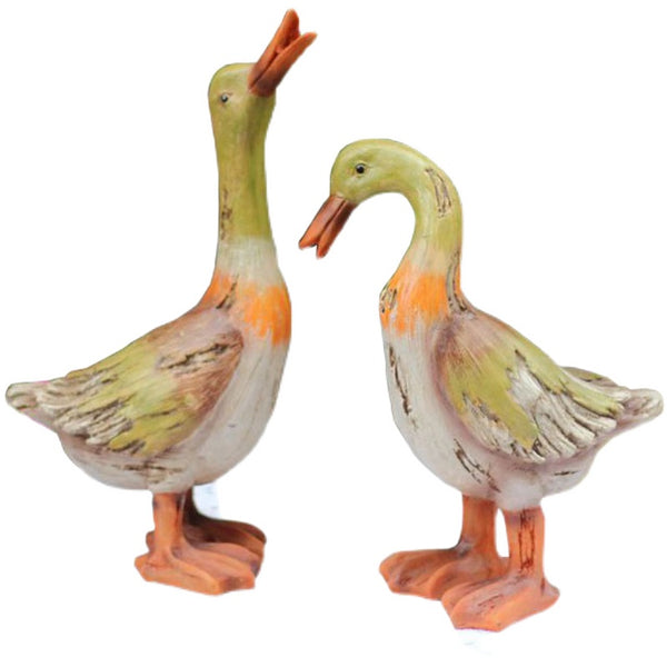 Large Duck Statues, Unique Wood Carving Statue for Garden, Creative Modern Statue for Garden Ornaments, Villa Outdoor Decor Gardening Ideas-Paintingforhome