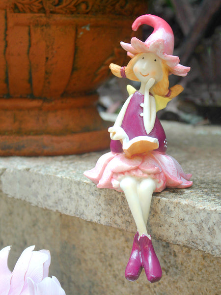 Lovely Flower Fairy Statue for Garden, Beautiful Cute Garden Courtyard Ornaments, Creative Villa Outdoor Decor Gardening Ideas, Unique Modern Garden Sculptures-Paintingforhome