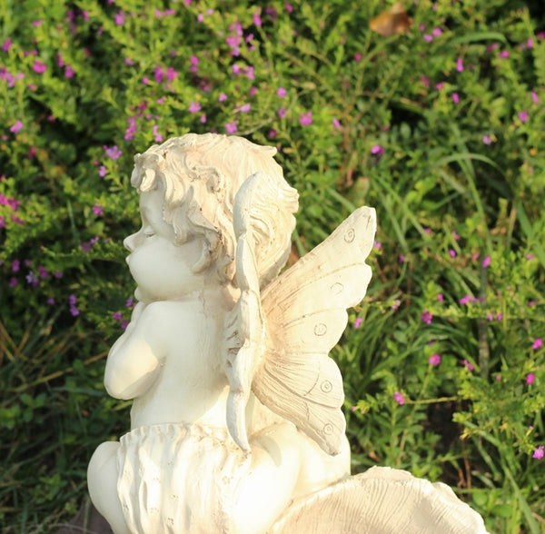 Large Angel Flowerpot, Resin Statue for Garden, Creative Modern Statue for Garden Ornaments, Villa Outdoor Decor Gardening Ideas-Paintingforhome