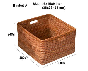 Oversized Rattan Storage Basket, Extra Large Rectangular Storage Basket for Clothes, Storage Baskets for Bathroom, Bedroom Storage Baskets-Paintingforhome