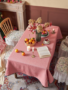 Simple Modern Rectangle Tablecloth for Dining Room Table, Knitted Plaid Embroidery Farmhouse Table Cloth, Square Tablecloth for Round Table-Paintingforhome