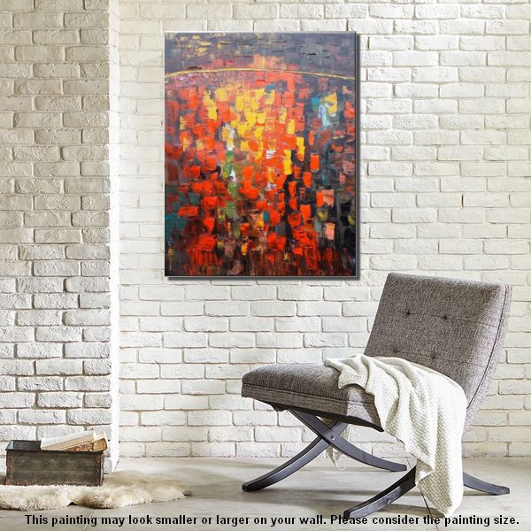 Canvas Art, Heavy Texture Painting, Wall Art, Modern Artwork, Custom Extra Large Painting-Paintingforhome