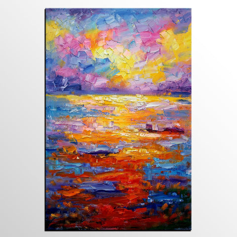 Large Oil Painting on Canvas, Abstract Canvas Paintings,, Custom Abstract Wall Art Painting, Canvas Painting for Living Room-Paintingforhome