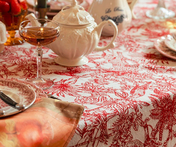 Modern Rectangle Tablecloth for Dining Room Table, Jungle Animals Leopard Parrot Pattern Tablecloth for Home Decoration, Large Square Tablecloth, Christmas Tablecloth-Paintingforhome