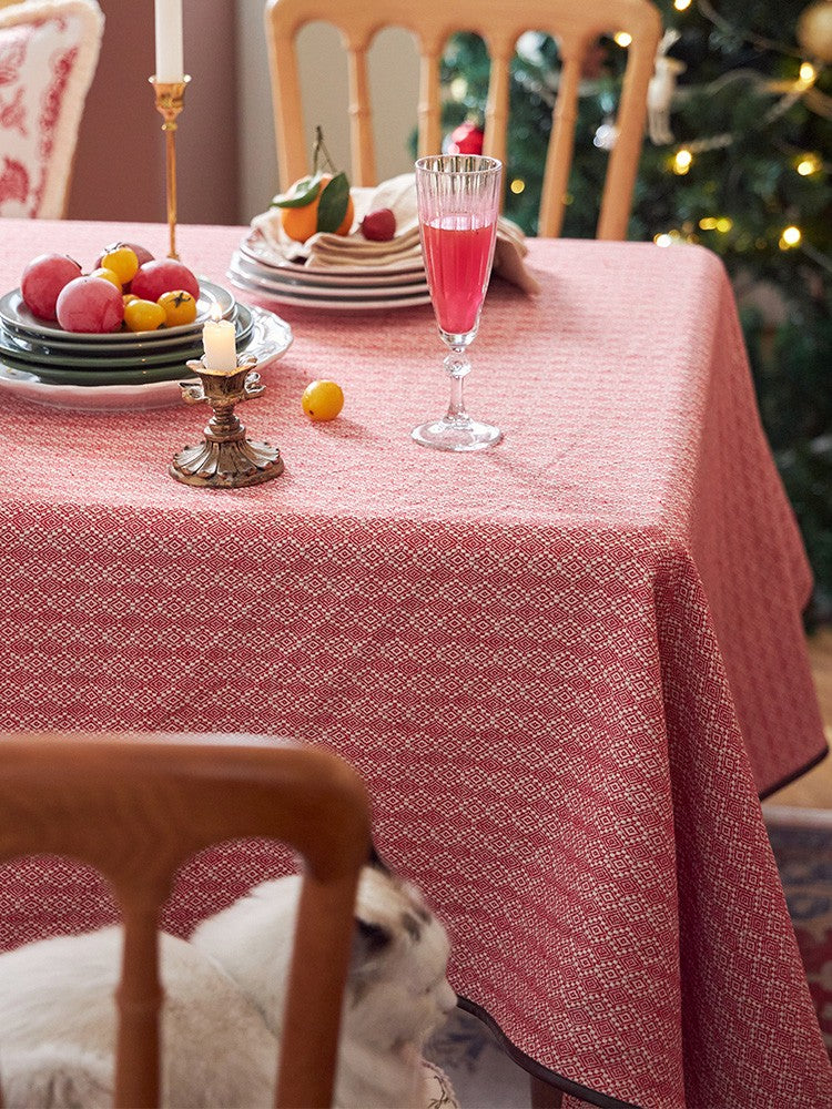 Simple Modern Colorful Checkered Encrypted Satin Tablecloth