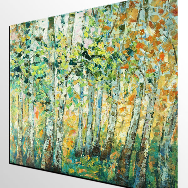 Autumn Tree Painting, Original Wall Art, Landscape Painting, Custom Heavy Texture Wall Art-Paintingforhome