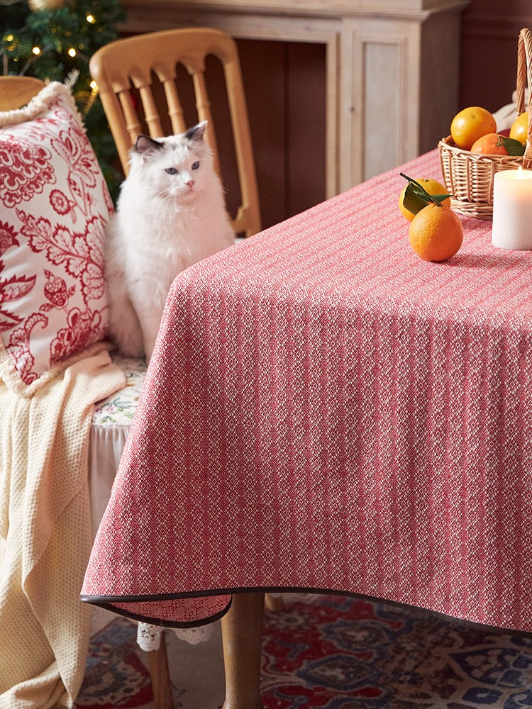 Simple Modern Colorful Checkered Encrypted Satin Tablecloth