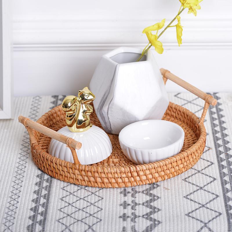 Woven Basket with Handle, Vietnam Traditional Handmade Rattan Wicker  Storage Basket – Paintingforhome