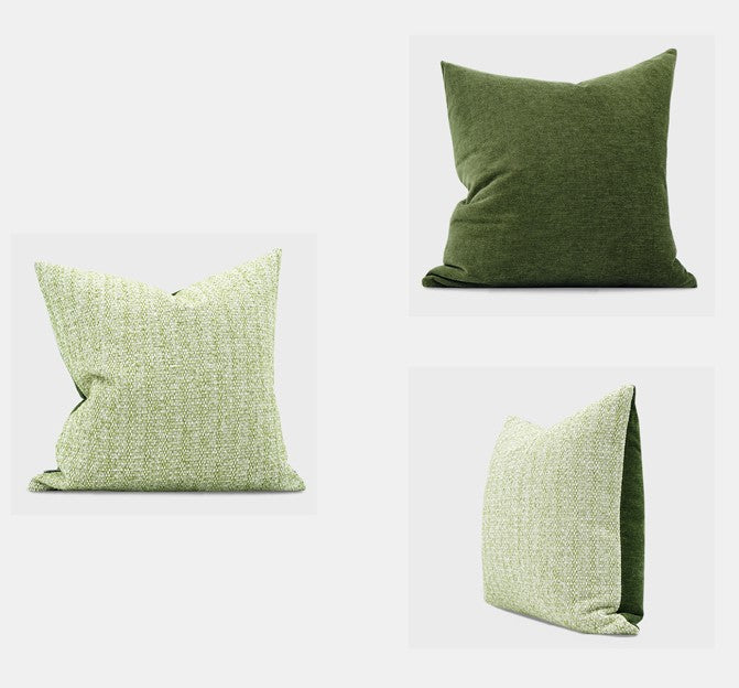 Large Green Square Modern Throw Pillows for Couch, Large Throw