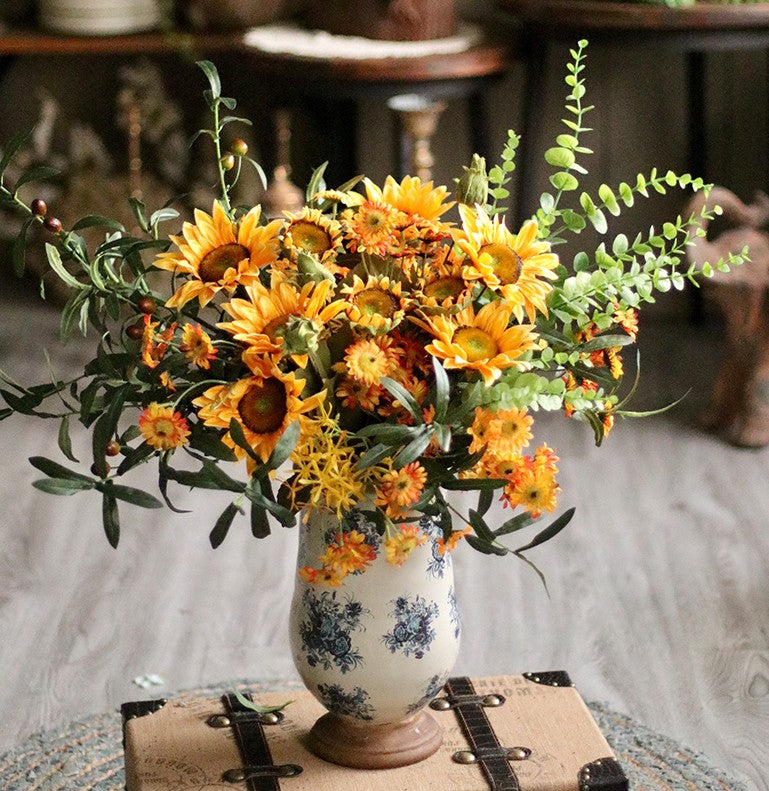 Yellow Sunflowers, Botany Plants, Unique Floral Arrangement for Home D
