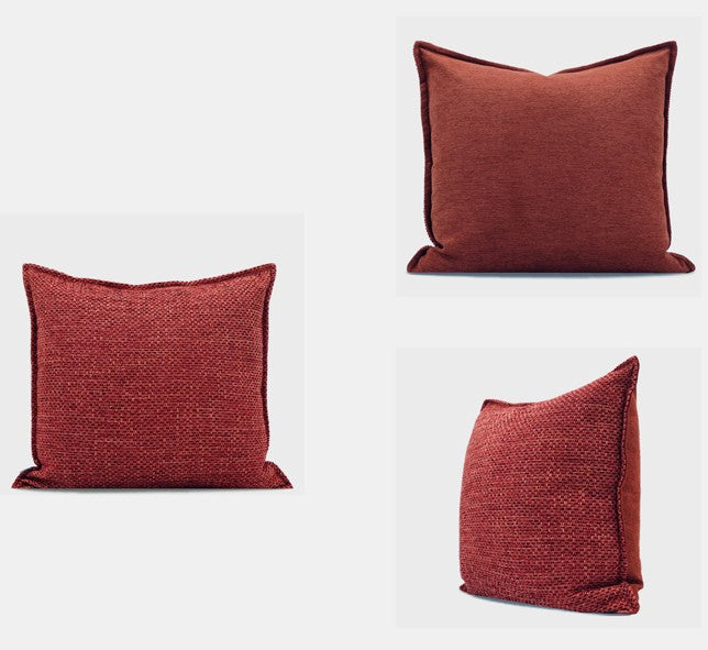Large Square Modern Throw Pillows for Couch, Red Contemporary