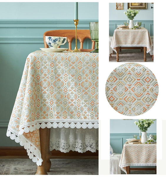 Modern Tablecloth for Home Decoration, Large Square Tablecloth for Round Table, Extra Large Rectangle Tablecloth for Dining Room Table-Paintingforhome