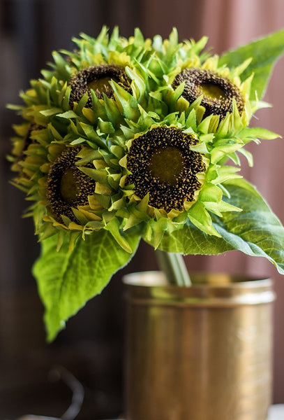 Unique Flower Arrangement for Home Decoration, A Bunch of Sunflowers, Bedroom Flower Arrangement Ideas, Beautiful Artificial Flowers for Living Room-Paintingforhome