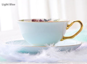 Beautiful British Flower Tea Cups, Unique Porcelain Cup and Saucer, El