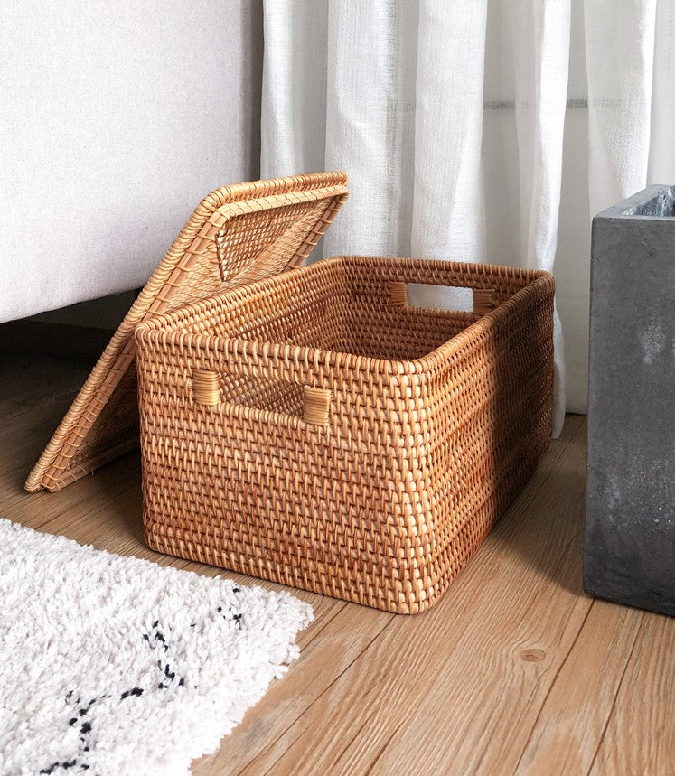 Large Rectangular Storage Baskets, Storage Baskets for Bathroom, Ratta –  Paintingforhome