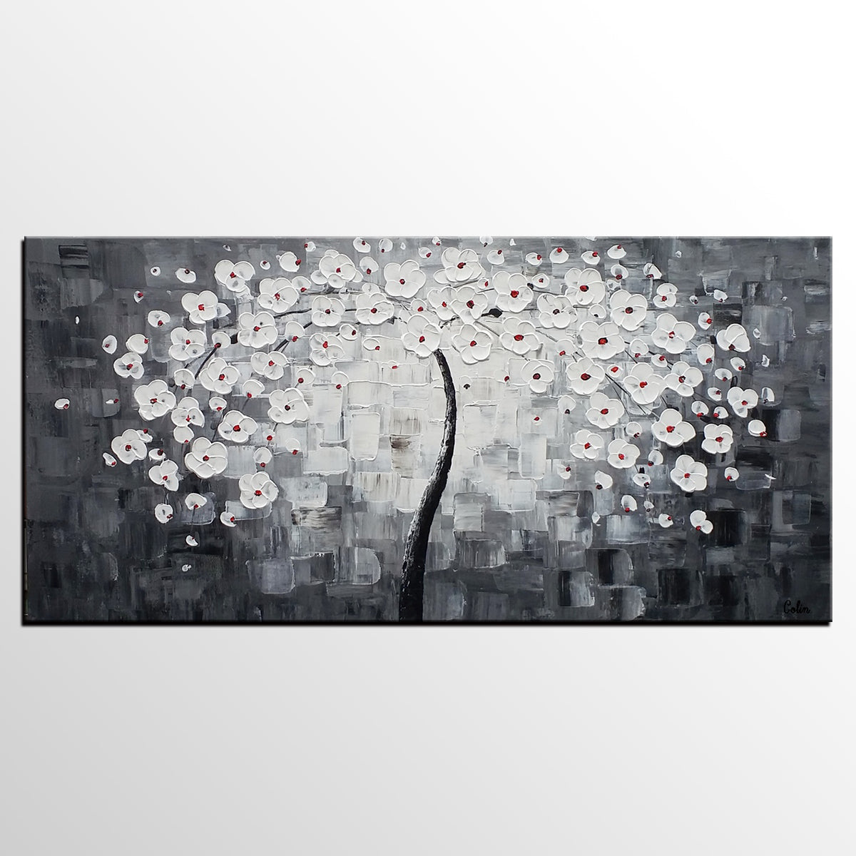 Custom Extra Large Painting, Flower Tree Painting, Abstract Art Paintings-Paintingforhome