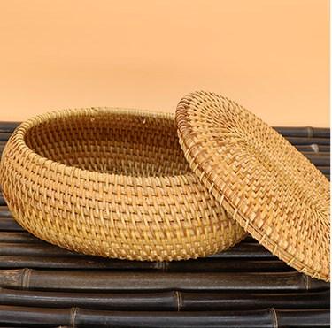 Woven Basket with Handle, Vietnam Traditional Handmade Rattan Wicker  Storage Basket – Grace Painting Crafts