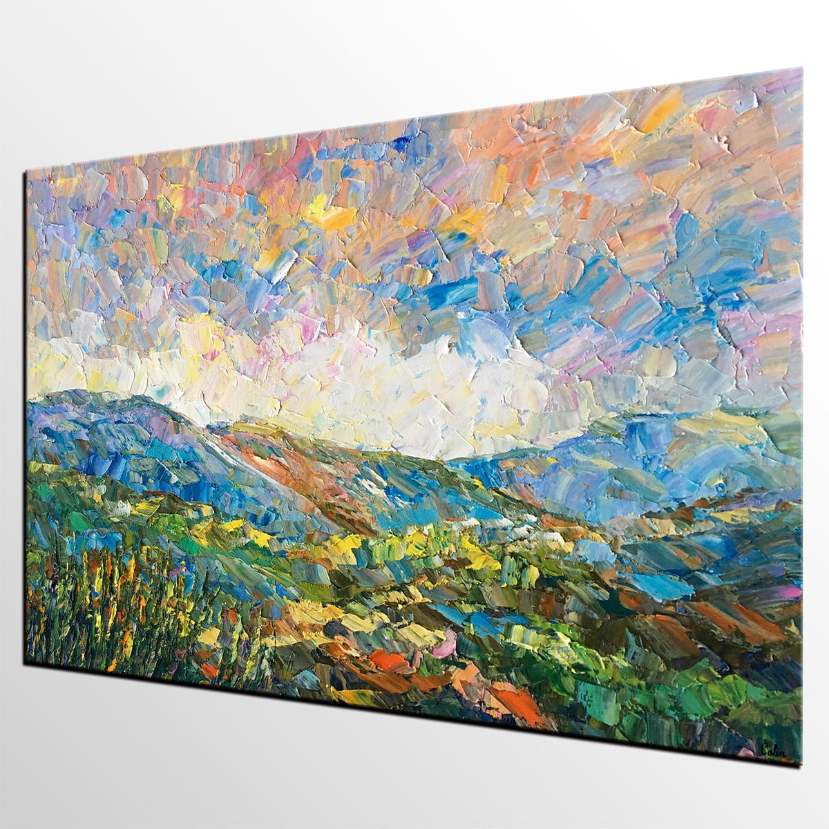 Landscape Oil Painting, Autumn Mountain Landscape Painting, Custom Abs ...