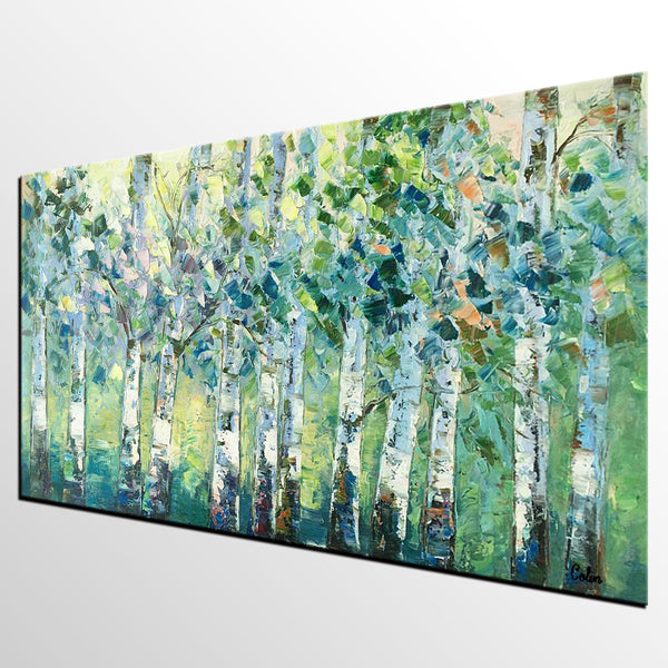 Spring Tree Painting, Original Painting, Custom Extra Large Painting, Oil Painting for Dining Room-Paintingforhome