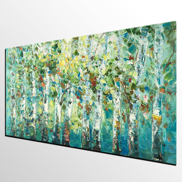 Original Painting, Spring Tree Painting, Custom Extra Large Painting, Oil Painting for Dining Room-Paintingforhome