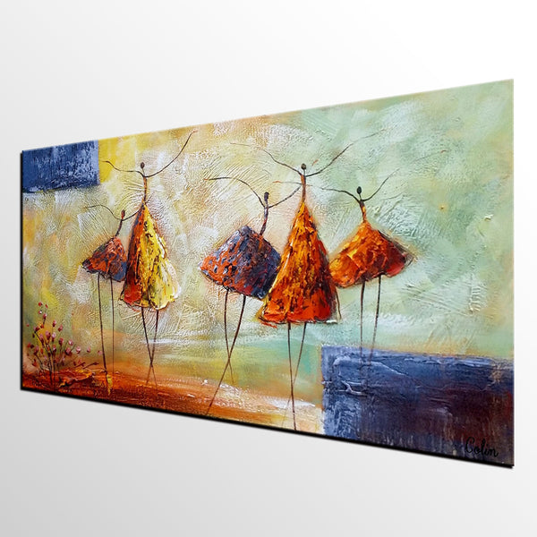 Ballet Dancer Painting, Dancing Painting, Heavy Texture Painting, Custom Large Painting for Sale, Paintings for Bedroom, Buy Wall Art Online-Paintingforhome