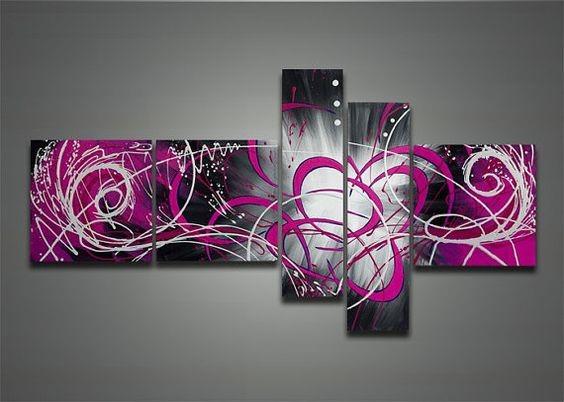 Purple and Black Abstract Art, Abstract Painting, Huge Wall Art, Acryl ...