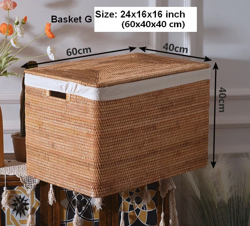 Large Laundry Storage Basket for Clothes, Oversized Rattan Storage Bas –  Paintingforhome