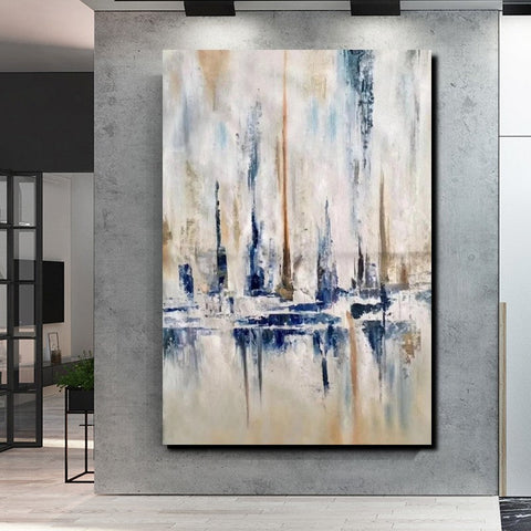 Abstract Sail Boat Painting, Large Wall Art for Living Room, Acrylic Canvas Paintings, Modern Wall Art Paintings, Contemporary Painting-Paintingforhome